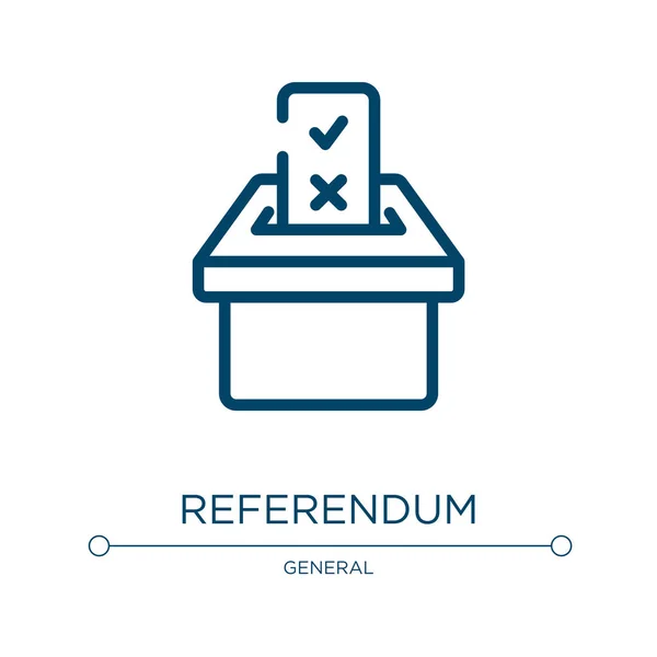 Referendum Icon Linear Vector Illustration General Collection Outline Referendum Icon — Stock Vector