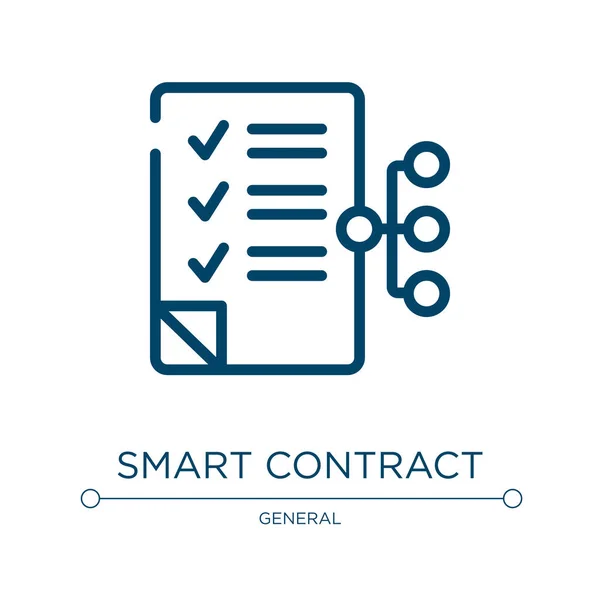 Smart Contract Icon Linear Vector Illustration General Collection Outline Smart — Stock Vector