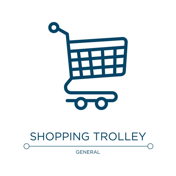 Shopping Trolley Icon Linear Vector Illustration General Collection Outline Shopping — Stock Vector
