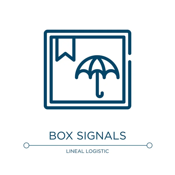 Box Signalisiert Symbol Lineare Vektorillustration Aus Der Sammlung Logistischer Lieferanweisungen — Stockvektor