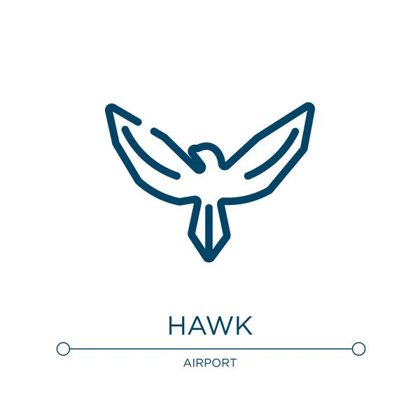 Ícone Hawk Ilustração Vetorial Linear Coleção Aeroporto Esboço Vetor Ícone —  Vetores de Stock