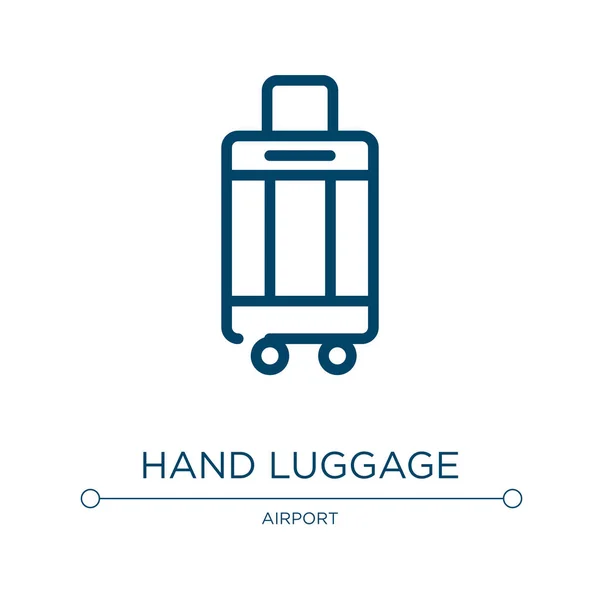 Ikonen För Handbagage Linjär Vektor Illustration Från Flygplatsen Samling Disposition — Stock vektor