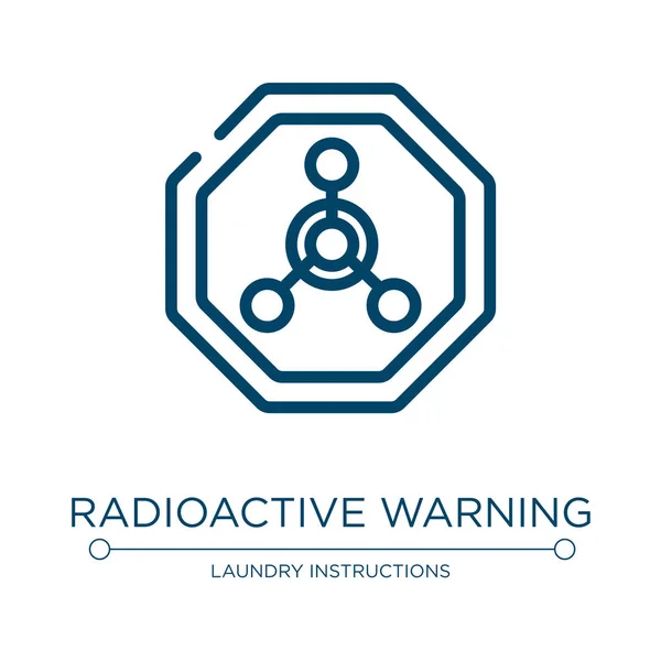 Radioaktives Warnsymbol Lineare Vektordarstellung Aus Der Universellen Warnsignalsammlung Umriss Radioaktiven — Stockvektor