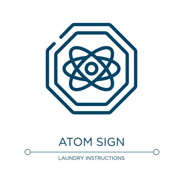 Atom Zeichen Symbol Lineare Vektordarstellung Aus Der Universellen Warnsignalsammlung Umriss — Stockvektor