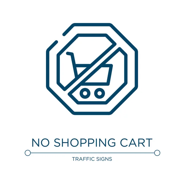 Shopping Cart Icon Linear Vector Illustration Signal Prohibitions Collection Outline — Stock Vector