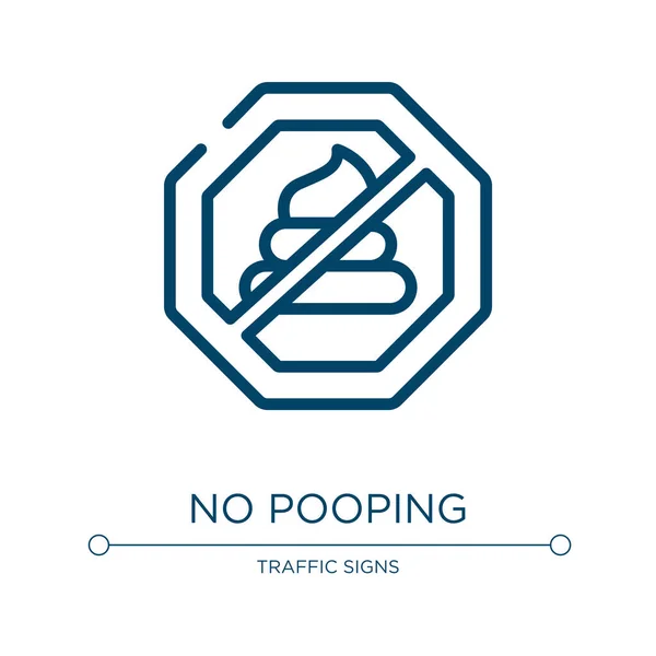 Keine Pooping Ikone Lineare Vektorillustration Aus Der Signal Und Prohibitionssammlung — Stockvektor