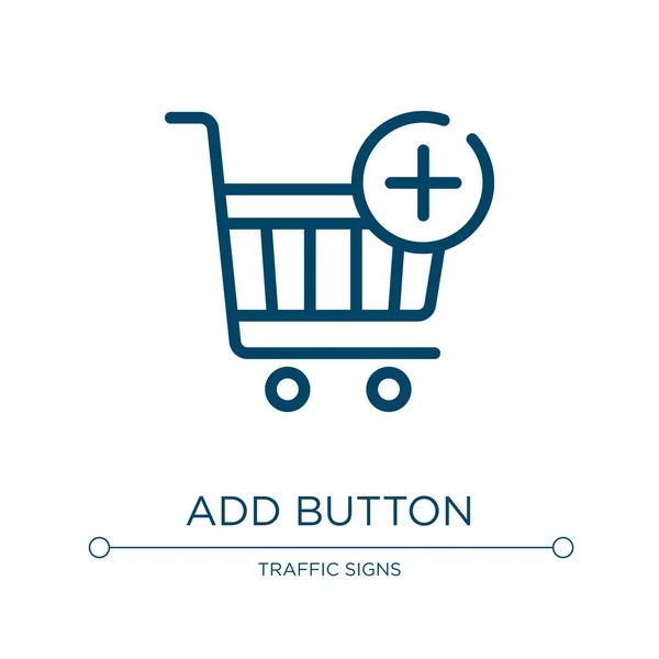 Add Button Icon Linear Vector Illustration Shopping Commerce Collection Outline — Stock Vector