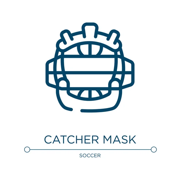 Yakalayıcı Maske Ikonu Beyzbol Koleksiyonundan Doğrusal Vektör Çizimi Taslak Yakalayıcı — Stok Vektör