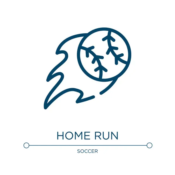 Icona Home Run Illustrazione Vettoriale Lineare Della Collezione Baseball Descrivere — Vettoriale Stock