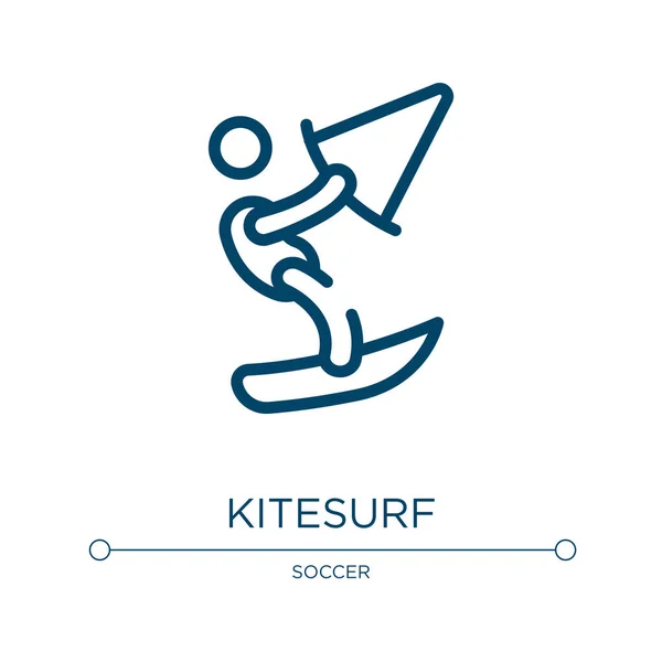 Icona Kitesurf Illustrazione Vettoriale Lineare Della Collezione Surf Descrivere Vettore — Vettoriale Stock
