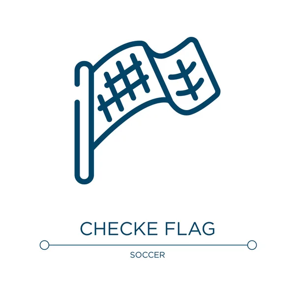 Damalı Bayrak Simgesi Spor Koleksiyonundan Doğrusal Vektör Çizimi Taslak Işaretlenmiş — Stok Vektör