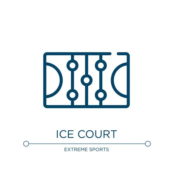 氷の裁判所のアイコン 冬のスポーツコレクションからリニアベクトルイラスト 概要アイスコートアイコンベクトル Webやモバイルアプリ 印刷メディアで使用するための細い線のシンボル — ストックベクタ