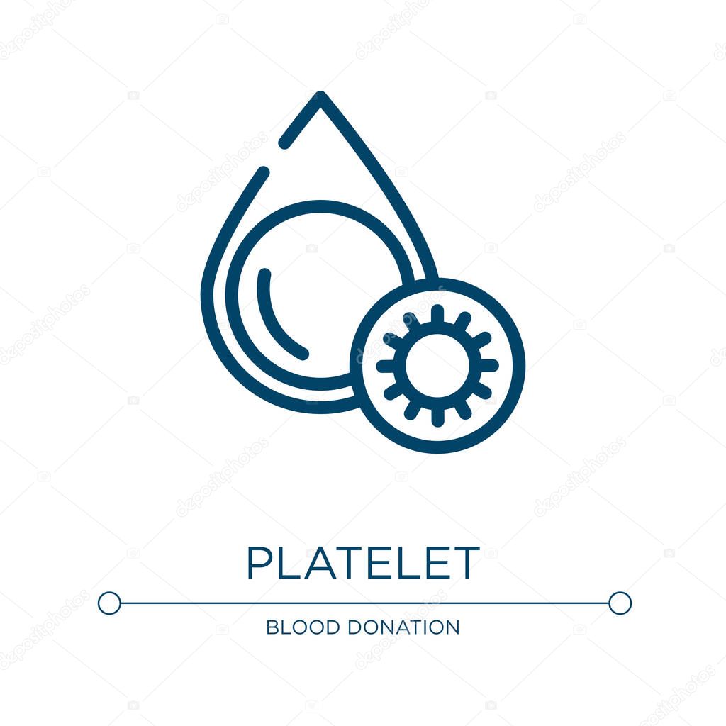 Platelet icon. Linear vector illustration from blood donation collection. Outline platelet icon vector. Thin line symbol for use on web and mobile apps, logo, print media.