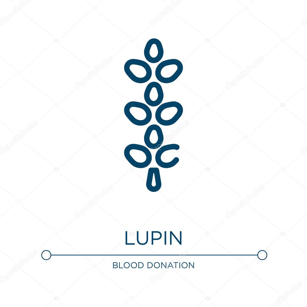 Lupin icon. Linear vector illustration from allergies collection. Outline lupin icon vector. Thin line symbol for use on web and mobile apps, logo, print media.
