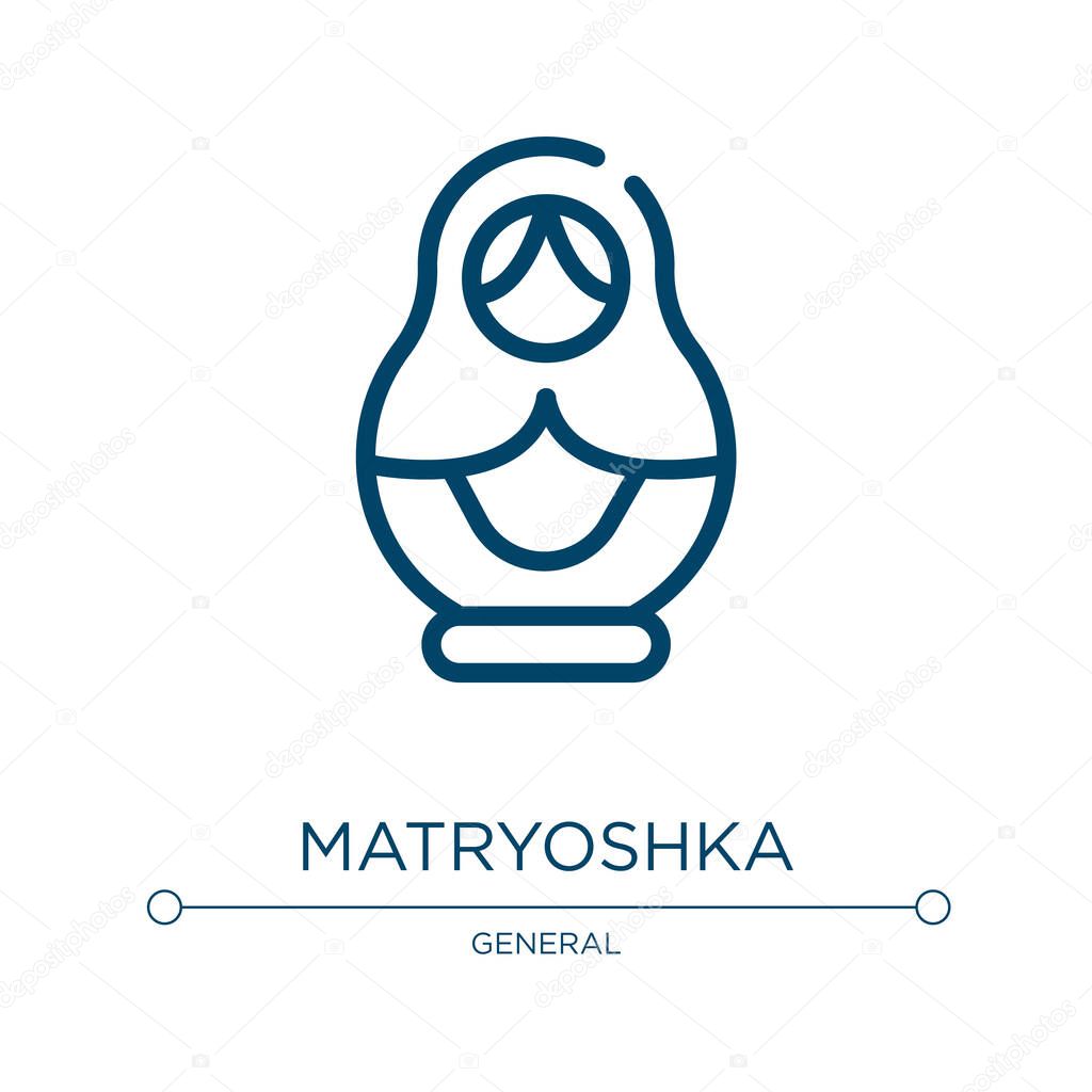 Matryoshka icon. Linear vector illustration from general collection. Outline matryoshka icon vector. Thin line symbol for use on web and mobile apps, logo, print media.