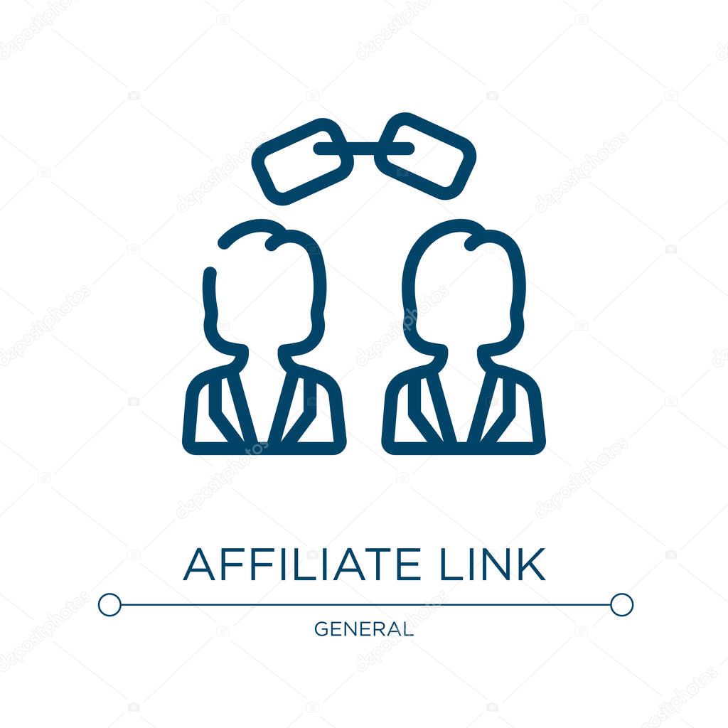 Affiliate link icon. Linear vector illustration from general collection. Outline affiliate link icon vector. Thin line symbol for use on web and mobile apps, logo, print media.