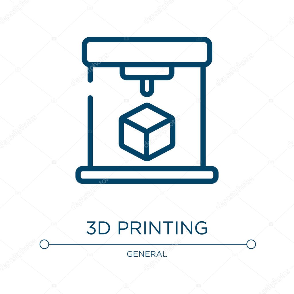 3d printing icon. Linear vector illustration from general collection. Outline 3d printing icon vector. Thin line symbol for use on web and mobile apps, logo, print media.
