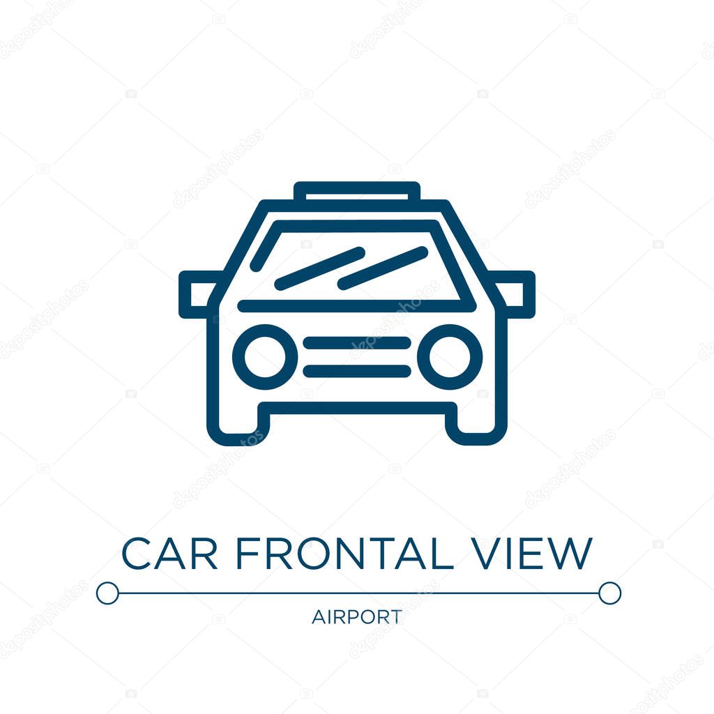 Car frontal view icon. Linear vector illustration from signals set collection. Outline car frontal view icon vector. Thin line symbol for use on web and mobile apps, logo, print media.