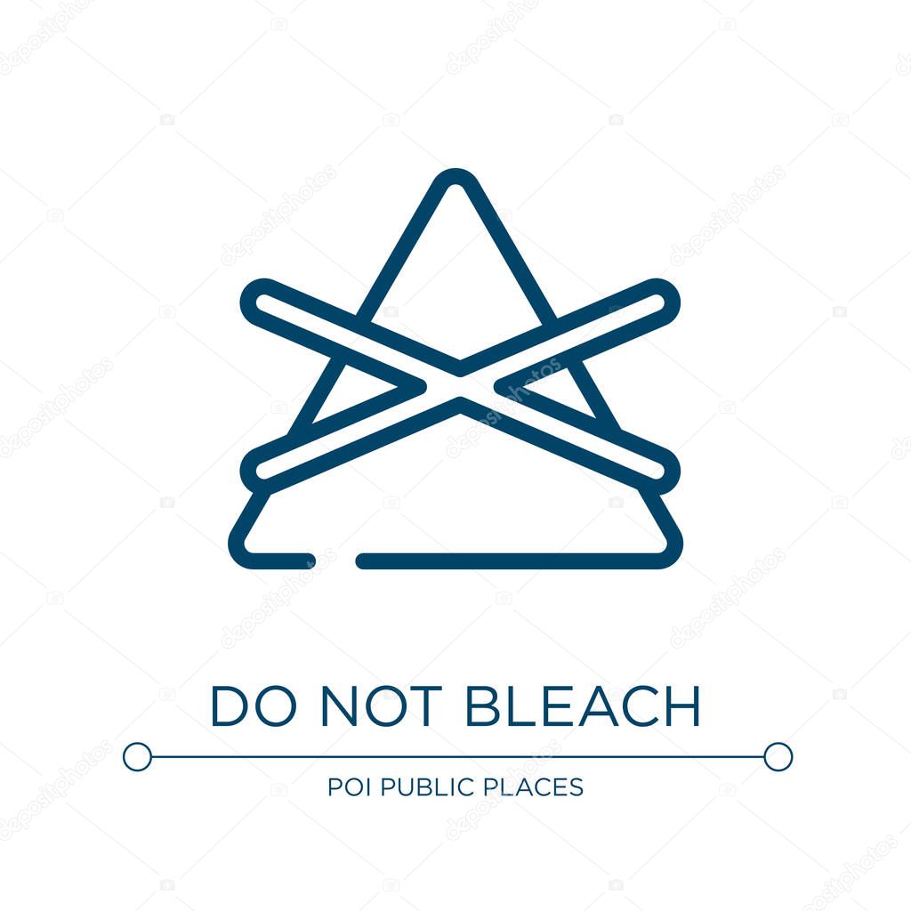 Do not bleach icon. Linear vector illustration from laundry instructions collection. Outline do not bleach icon vector. Thin line symbol for use on web and mobile apps, logo, print media.