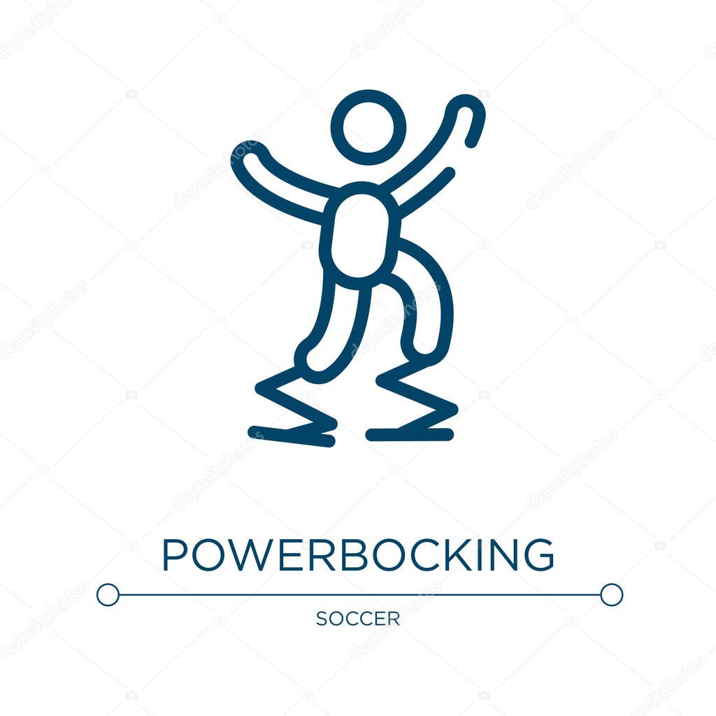 Powerbocking icon. Linear vector illustration from x treme collection. Outline powerbocking icon vector. Thin line symbol for use on web and mobile apps, logo, print media.