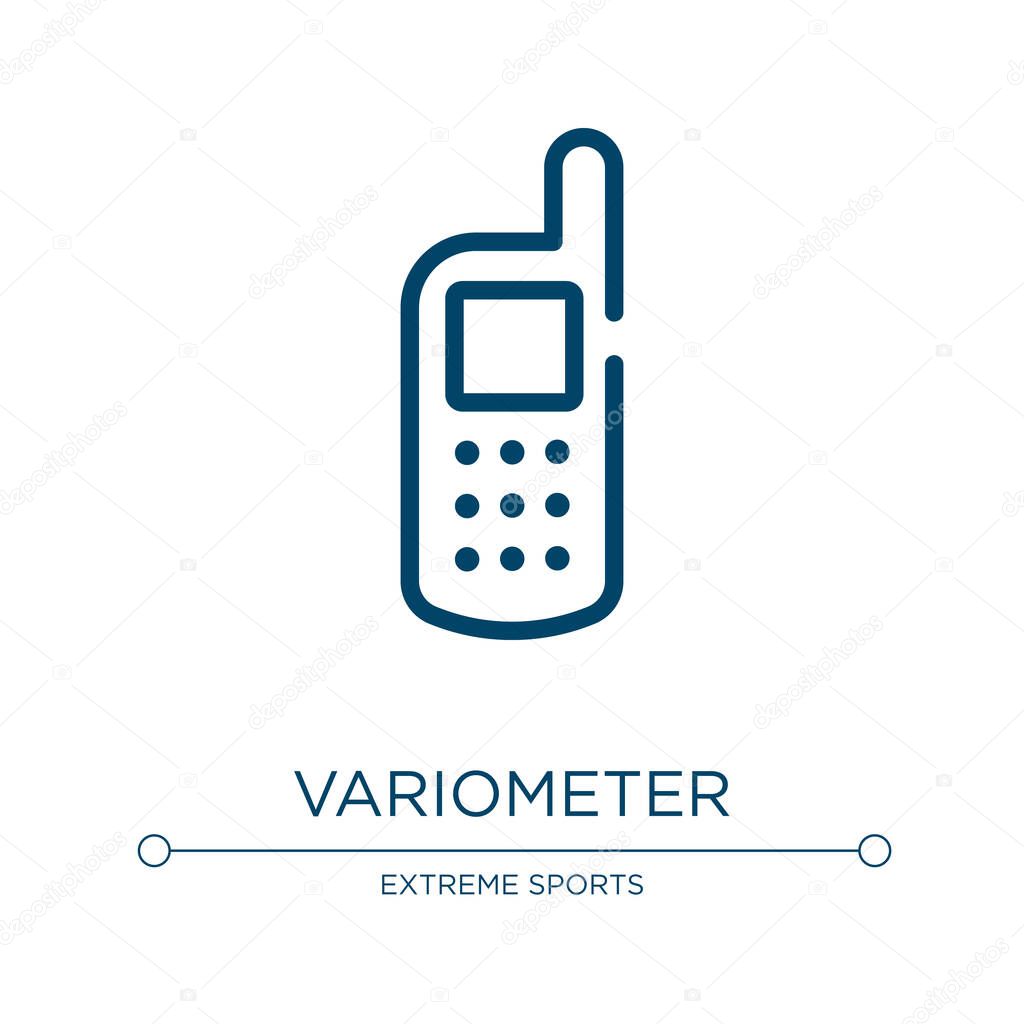 Variometer icon. Linear vector illustration from extreme sports collection. Outline variometer icon vector. Thin line symbol for use on web and mobile apps, logo, print media.