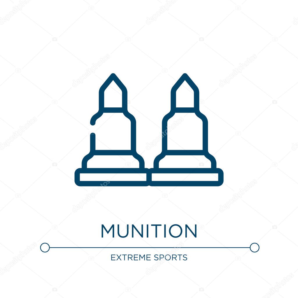 Munition icon. Linear vector illustration from paintball collection. Outline munition icon vector. Thin line symbol for use on web and mobile apps, logo, print media.