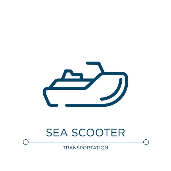Deniz Scooter Ikonu Işınlayıcı Koleksiyonundan Doğrusal Vektör Çizimi Taslak Deniz — Stok Vektör