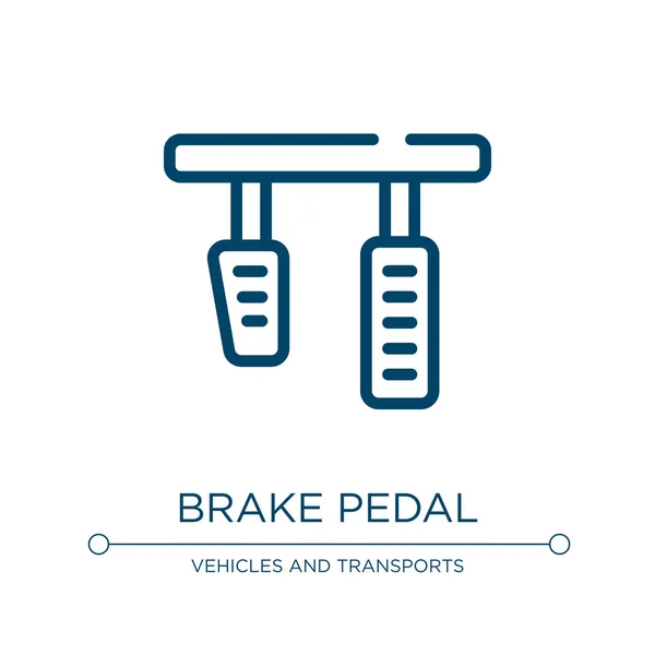 Ikona Pedału Hamulca Liniowa Ilustracja Wektora Kolekcji Naprawy Samochodów Obrys — Wektor stockowy