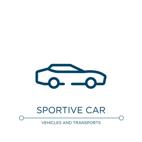 Ikona Sportowego Samochodu Liniowa Ilustracja Wektora Kolekcji Transportowej Zarys Sportowego — Wektor stockowy