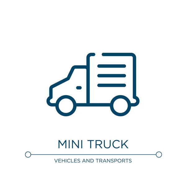 Minitrucksikonen Linjär Vektor Illustration Från Transport Samling Beskriv Mini Lastbil — Stock vektor