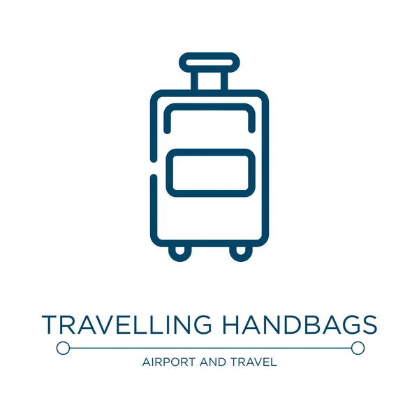 Revelling Handbags Icon Линейная Векторная Иллюстрация Коллекции Аэропортов Путешествий Контур — стоковый вектор