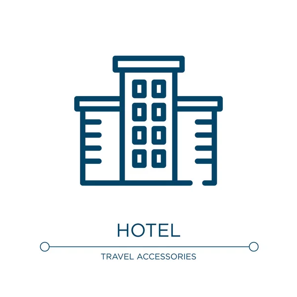 Hotel Ikone Lineare Vektorillustration Aus Der Reisefüllsammlung Umriss Hotel Symbol — Stockvektor