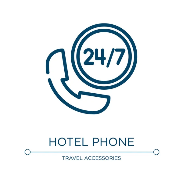 Hotel Ikone Lineare Vektorillustration Aus Der Urlaubssammlung Umriss Hotel Telefon — Stockvektor