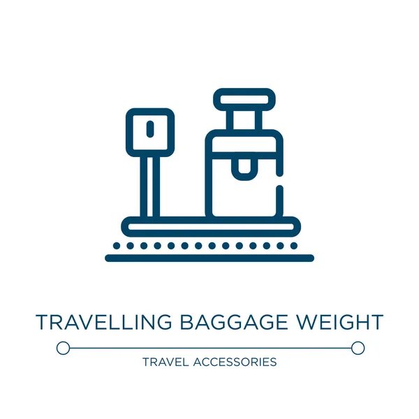 Revelling Baggage Weight Icon Линейная Векторная Иллюстрация Коллекции Аэропорта Контур — стоковый вектор