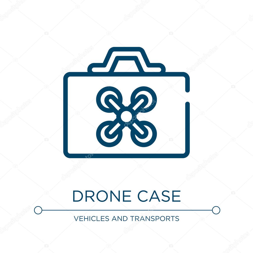 Drone case icon. Linear vector illustration from drone collection. Outline drone case icon vector. Thin line symbol for use on web and mobile apps, logo, print media.