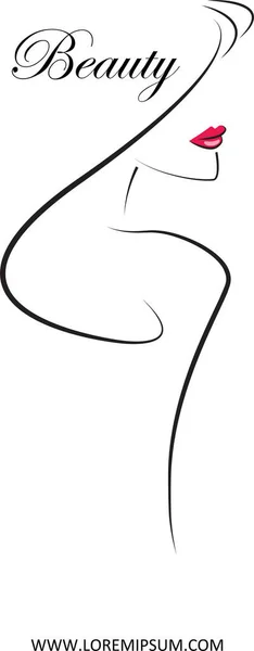Иллюстрация Минималистского Дизайна Логотипа Силуэта Линии Могут Использованы Косметики Парикмахерская — стоковый вектор