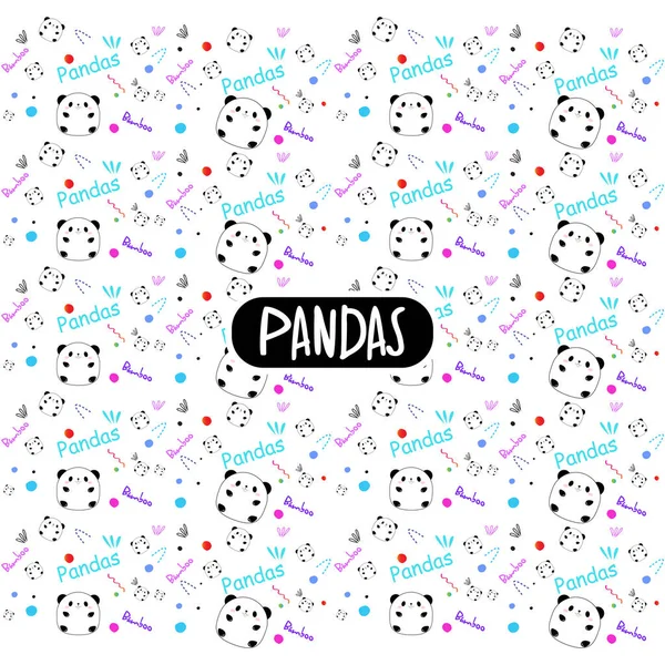 Padrão Sem Emenda Bonito Do Panda. Fundo Azul Do Vetor Com O Rosto Branco  Kawaii Do Panda. Para O Papel De Parede Das Crianças, Tecido Royalty Free  SVG, Cliparts, Vetores, e Ilustrações