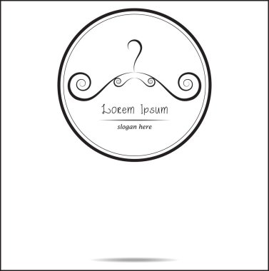 Moda mağazası logosu - Elbise askısı logo seti dizaynı. Kadın giyim ürünleri, semboller, çevrimiçi dükkan, butik için minimalist logo tasarımının çizimi kullanılabilir.