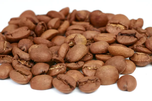 Coffee Beans White Background Large View Macro — Stock Photo, Image