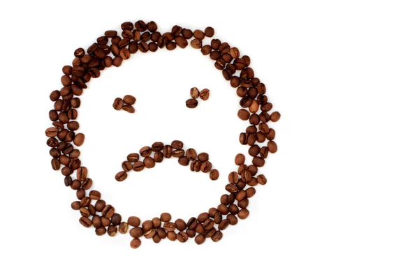 Coffee bean face close-up top view on — Stock Photo, Image