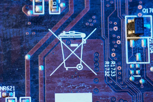 Placa mãe de alta tecnologia com componentes de chip — Fotografia de Stock