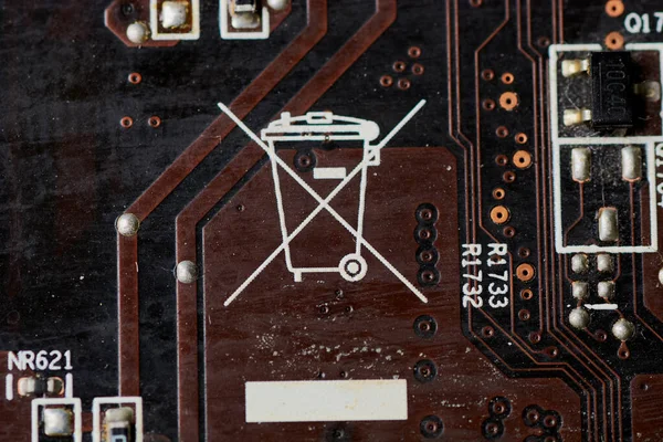 Placa mãe de alta tecnologia com componentes de chip — Fotografia de Stock