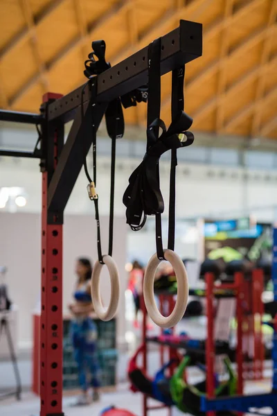 Equipamentos Para Fitness Ginástica Anéis Ginásio — Fotografia de Stock