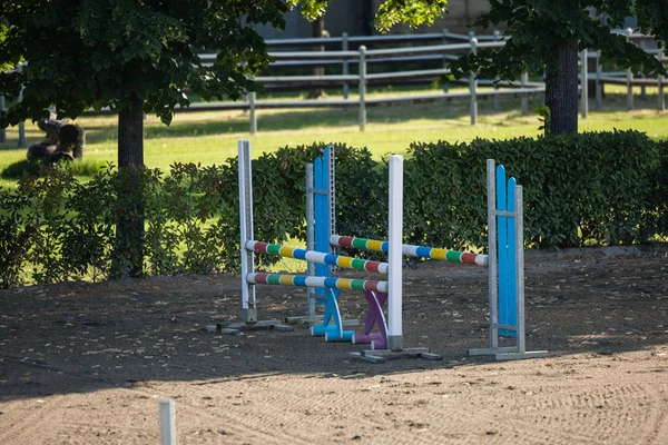 Equestrian Obstacle Empty Field Horse Jumping Competition — Stock Photo, Image