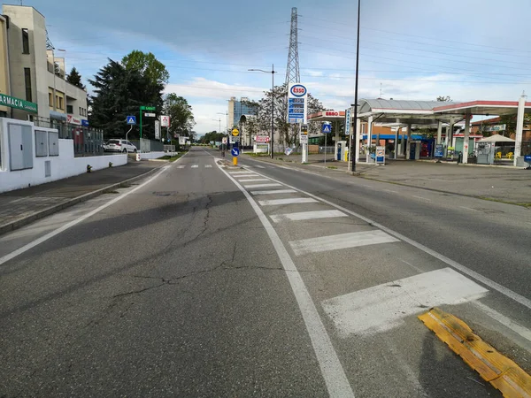 Calles Vacías Ciudad Parma Italia Debido Las Medidas Emergencia Tomadas —  Fotos de Stock