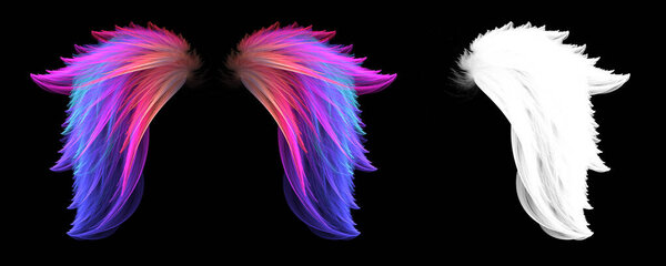 abstract fairy angel wing with white clipping mask