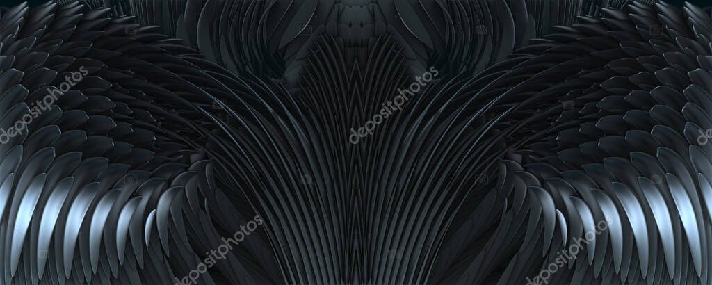 3d illustration abstract black liquid