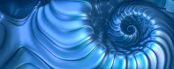 Абстрактный Металлический Синий Фрактальный Фон — стоковое фото