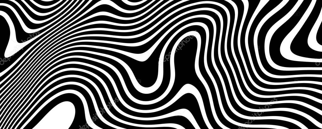 black white abstract texture background, waves lines