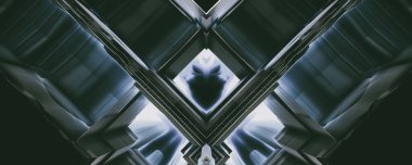 Parlak ışık ile 3D zaman makinesi kapısı